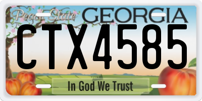 GA license plate CTX4585