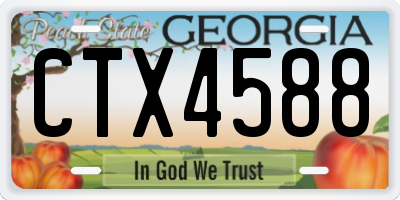 GA license plate CTX4588