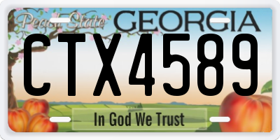 GA license plate CTX4589
