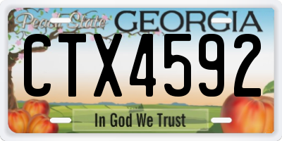 GA license plate CTX4592