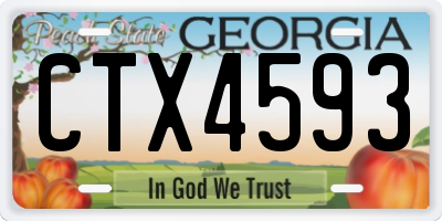 GA license plate CTX4593