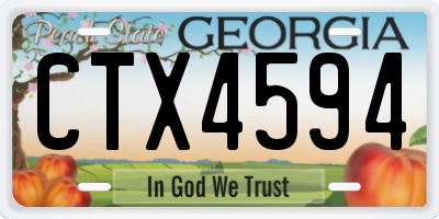 GA license plate CTX4594