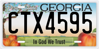 GA license plate CTX4595