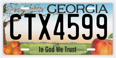 GA license plate CTX4599