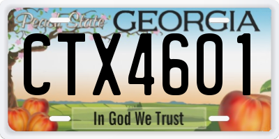 GA license plate CTX4601