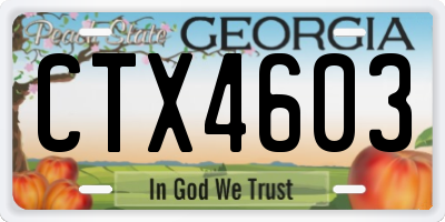 GA license plate CTX4603