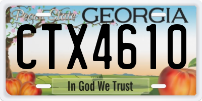 GA license plate CTX4610