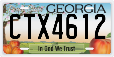 GA license plate CTX4612