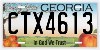 GA license plate CTX4613
