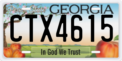 GA license plate CTX4615