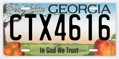 GA license plate CTX4616