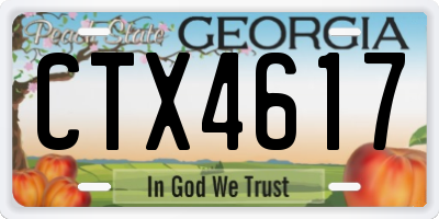 GA license plate CTX4617