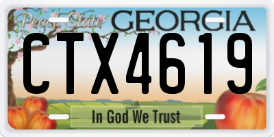 GA license plate CTX4619