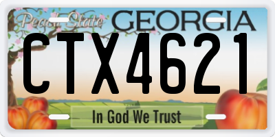 GA license plate CTX4621