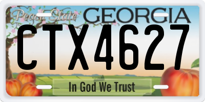 GA license plate CTX4627