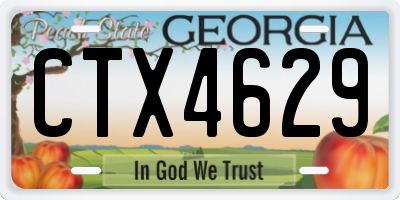 GA license plate CTX4629