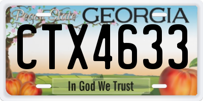 GA license plate CTX4633