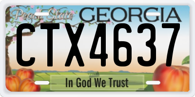 GA license plate CTX4637