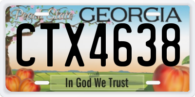 GA license plate CTX4638