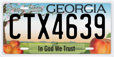 GA license plate CTX4639