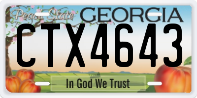 GA license plate CTX4643