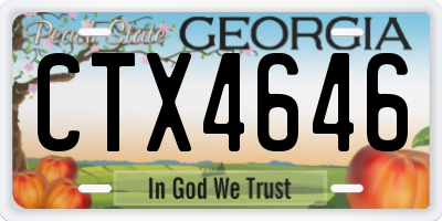 GA license plate CTX4646