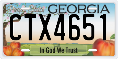 GA license plate CTX4651