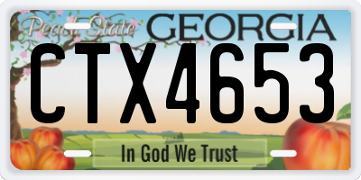GA license plate CTX4653