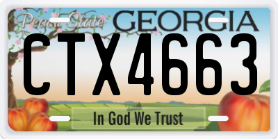 GA license plate CTX4663