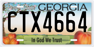 GA license plate CTX4664