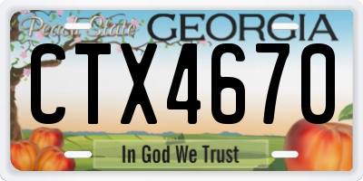GA license plate CTX4670