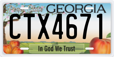 GA license plate CTX4671