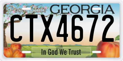 GA license plate CTX4672