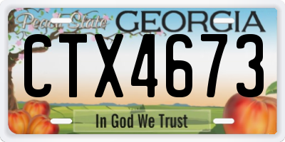 GA license plate CTX4673
