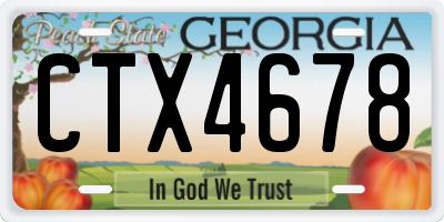 GA license plate CTX4678