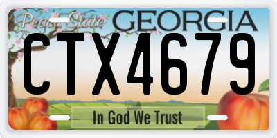 GA license plate CTX4679