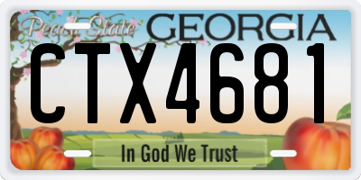 GA license plate CTX4681