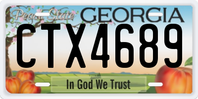 GA license plate CTX4689