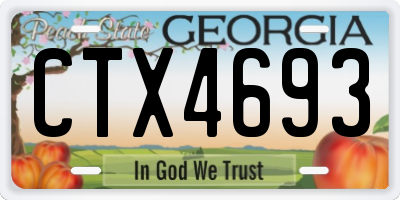 GA license plate CTX4693