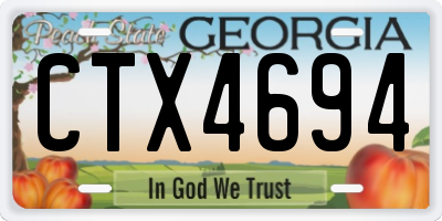 GA license plate CTX4694