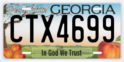 GA license plate CTX4699