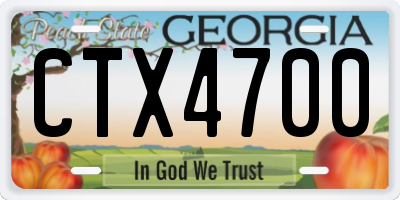GA license plate CTX4700