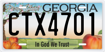 GA license plate CTX4701