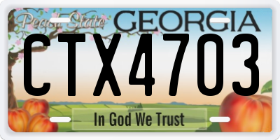 GA license plate CTX4703