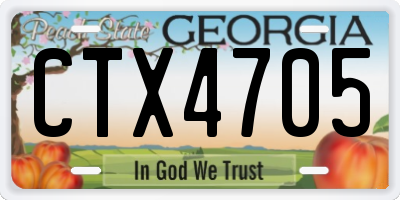 GA license plate CTX4705