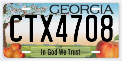 GA license plate CTX4708
