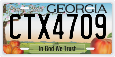 GA license plate CTX4709