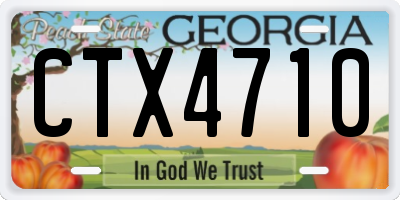 GA license plate CTX4710