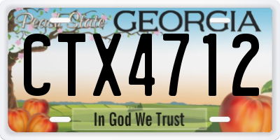 GA license plate CTX4712
