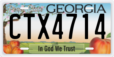 GA license plate CTX4714